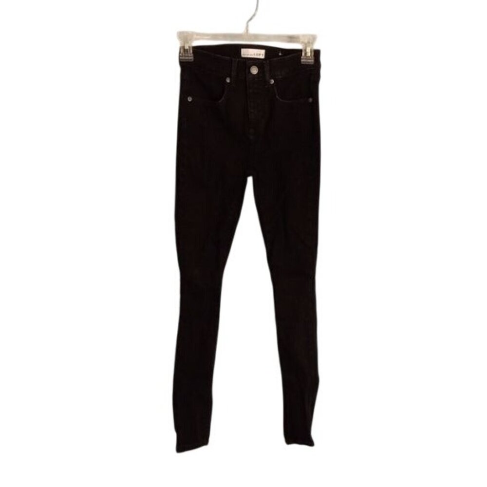 Loft 24 Petite 00P Jean Leggings Womens Denim High Rise Skinny Black Jeggings